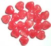 20 15mm Crystal Red Marble Glass Heart Beads